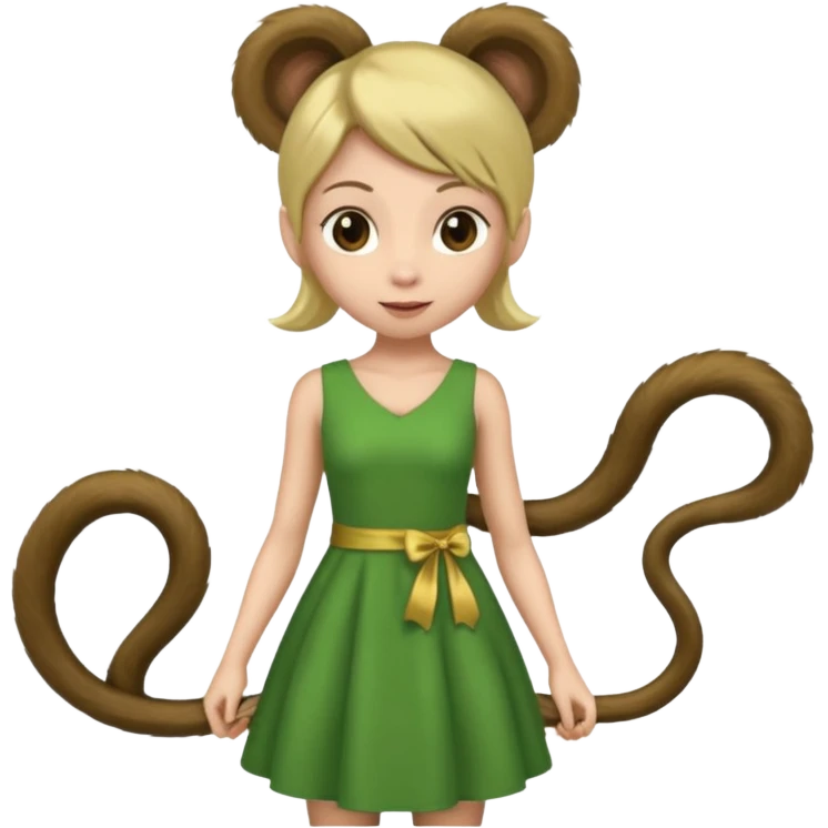 female with monkey tail emoji
