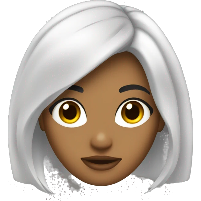 Chica de cabello lacia cabello negro y piel clara  emoji