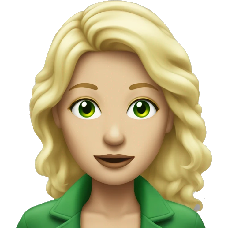 Blond women with green eyes smoke emoji