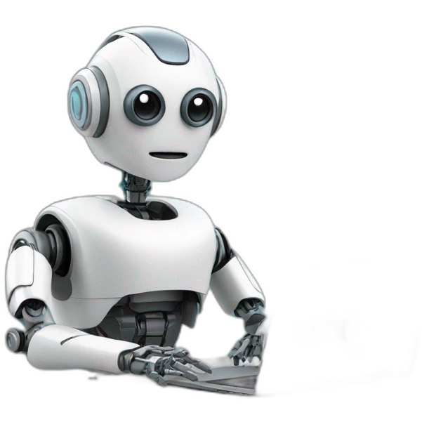 robot behind desk with laptop emoji