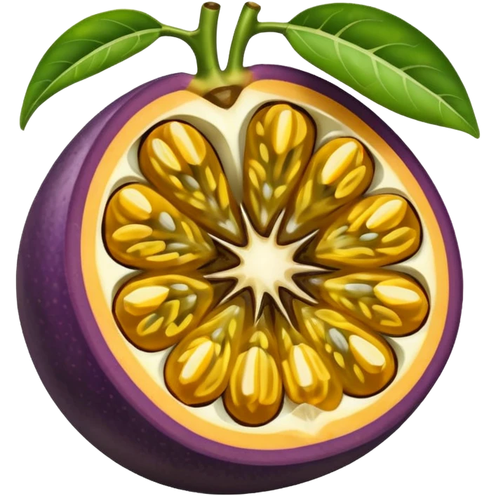 Un fruit de la passion ouvert emoji