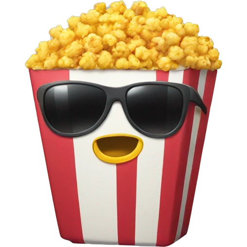 popcorn bucket with sunglasses  emoji