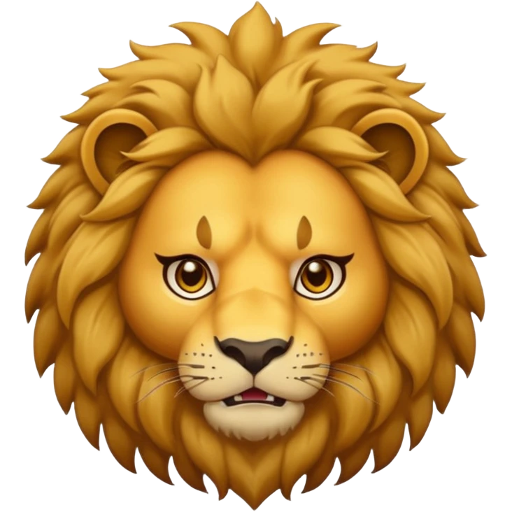 human in a lion costume, the lion face might be a little angry emoji