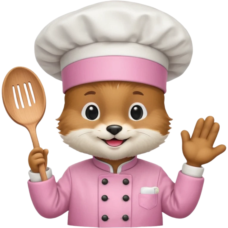 animal with pink chef costume emoji
