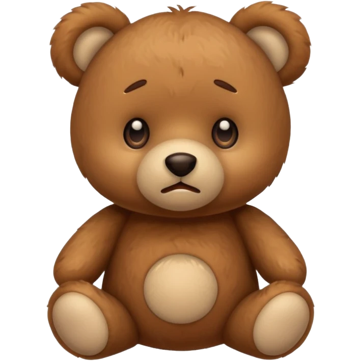 A little teddy bear which seems a bit confused emoji