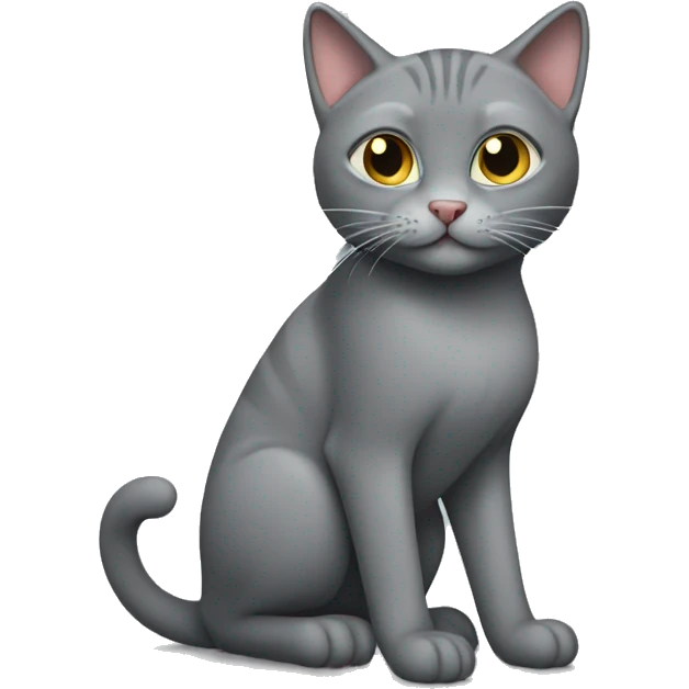 The grey cat pulls up emoji