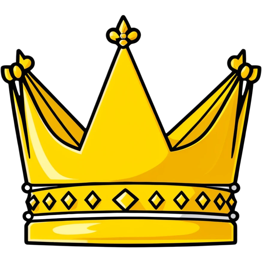 golden crown, classic royal style emoji