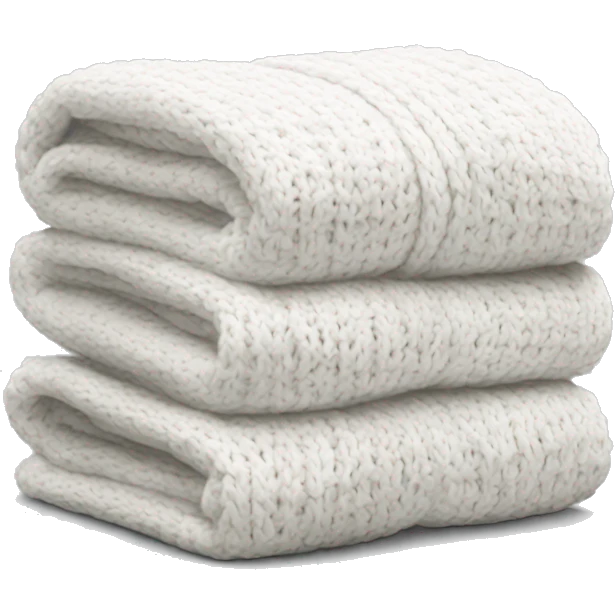 White folded knit blanket emoji
