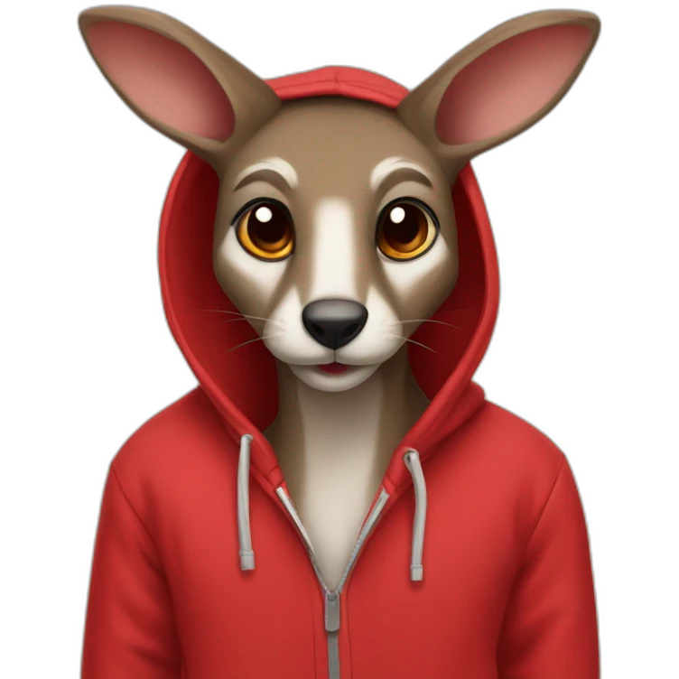 kangourou with red hoodies emoji