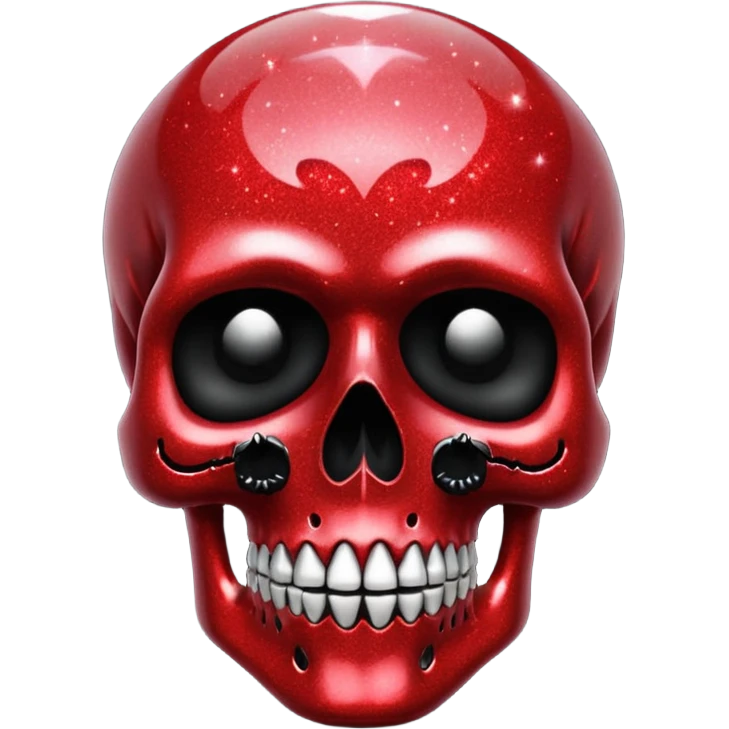 red glitter skull emoji