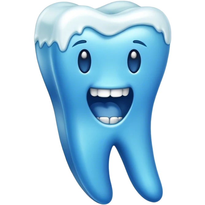 Blue wax tooth emoji