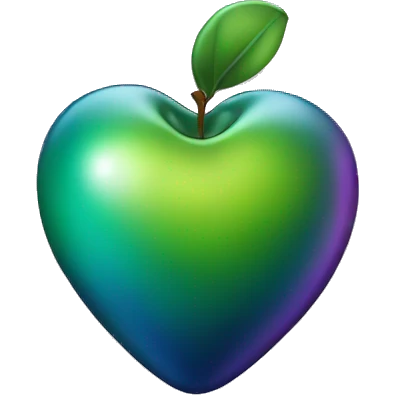 oil-slick Apple emoji heart  emoji