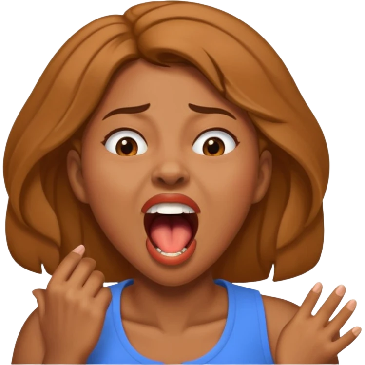 balck woman Yawning  no hand emoji