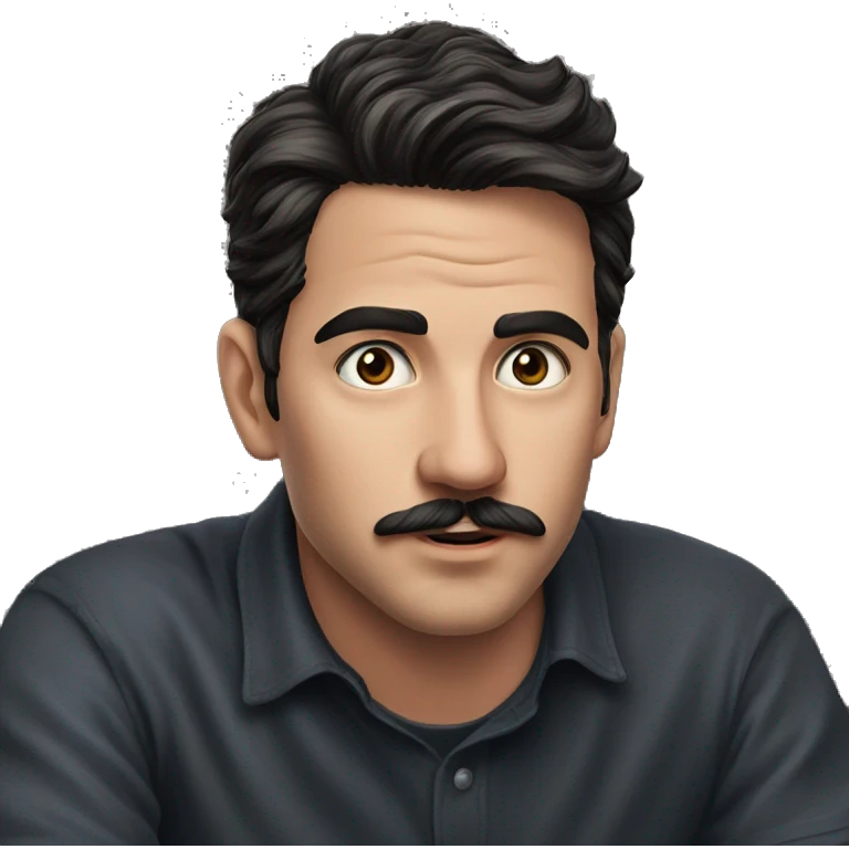 confident man indoors portrait emoji
