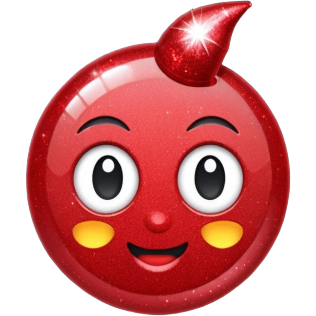 red glitter ping emoji