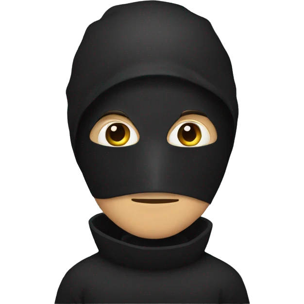 Man in a black mask that shows only eyes  emoji