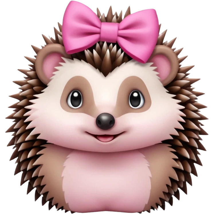 hedgehog with a pink bow emoji emoji