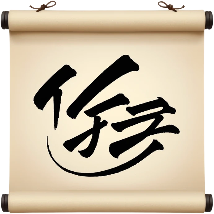 Japanese calligraphy scroll emoji