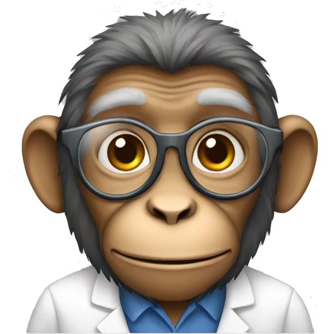 macaque scientist emoji