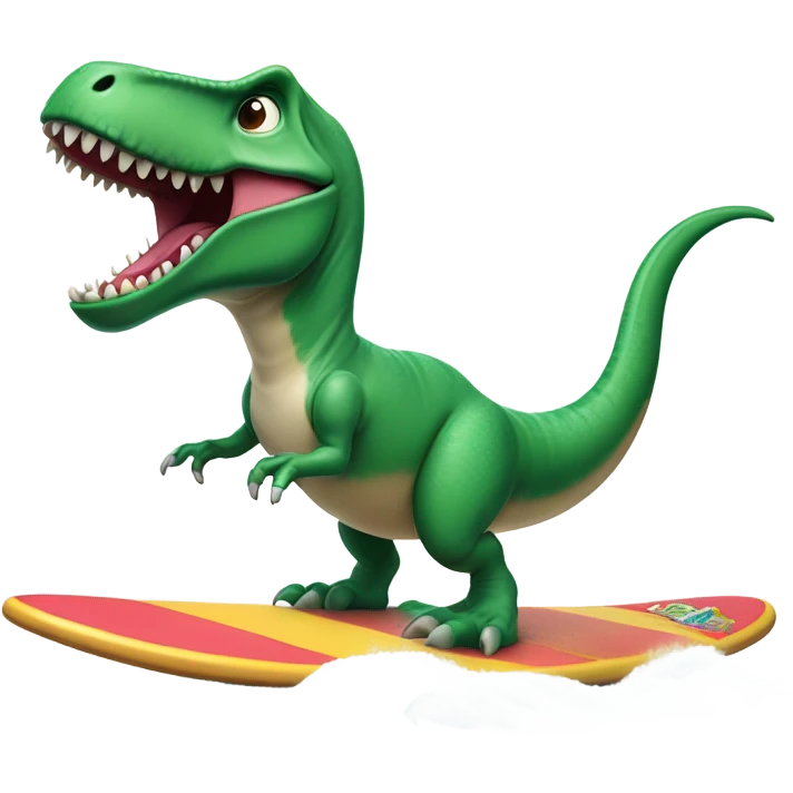 T-rex surfing  emoji