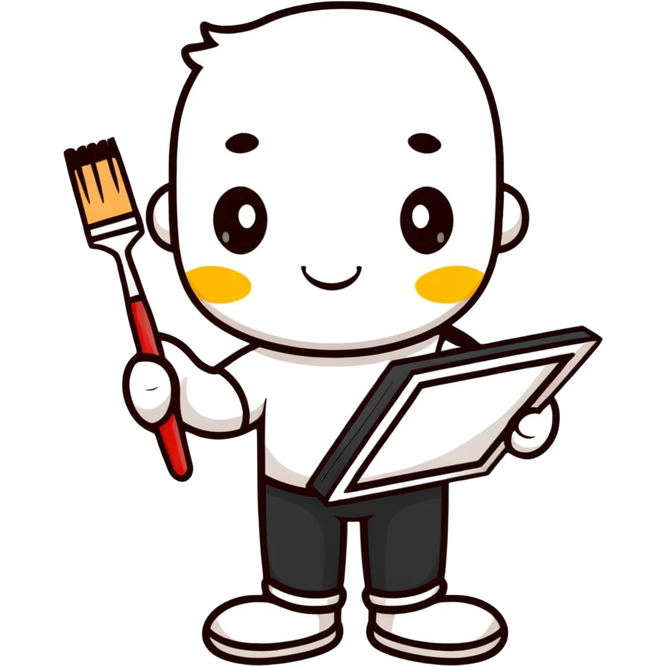 artist with palette and paintbrushes emoji
