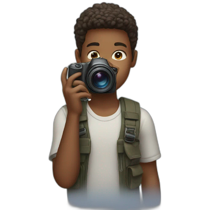 boy is shooting a photo emoji