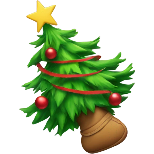 christmas tree running from the grinch emoji