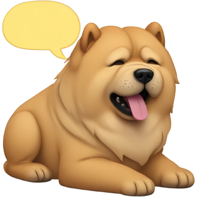 chow chow tired with speech bubble ''zzzz'' emoji