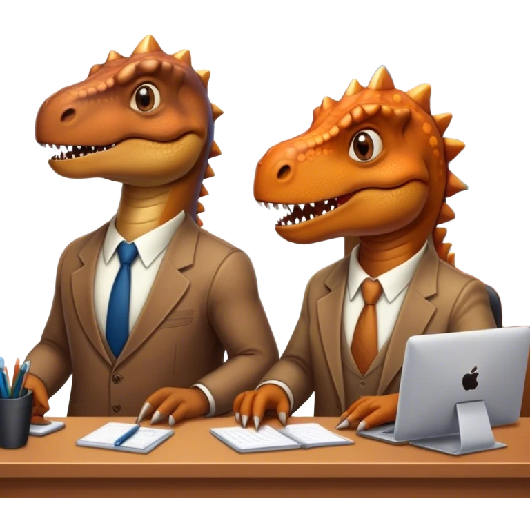 old dinosaurs working in an office emoji