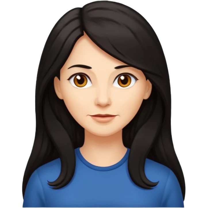 Mature woman with long dark hair emoji