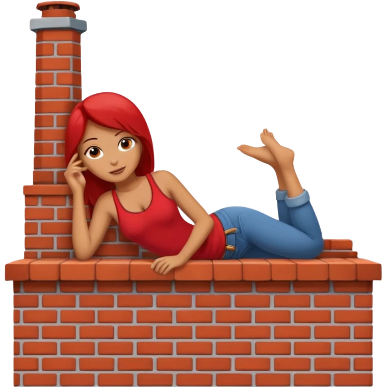 Hot Female lie down on a chimney emoji