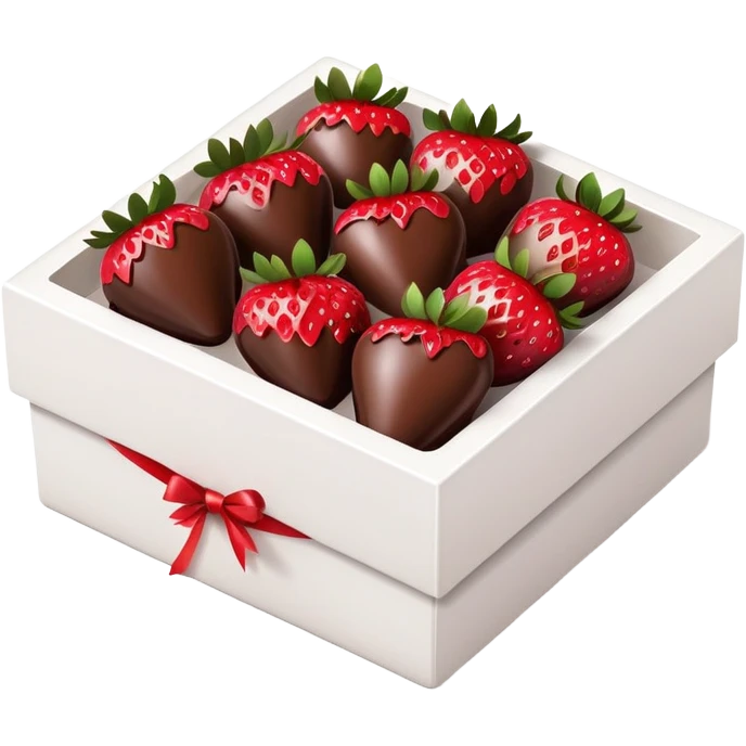 Chocolate-covered strawberries in a white box emoji