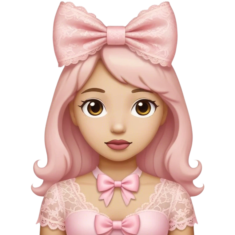 cute coquette light pink lace bow  emoji