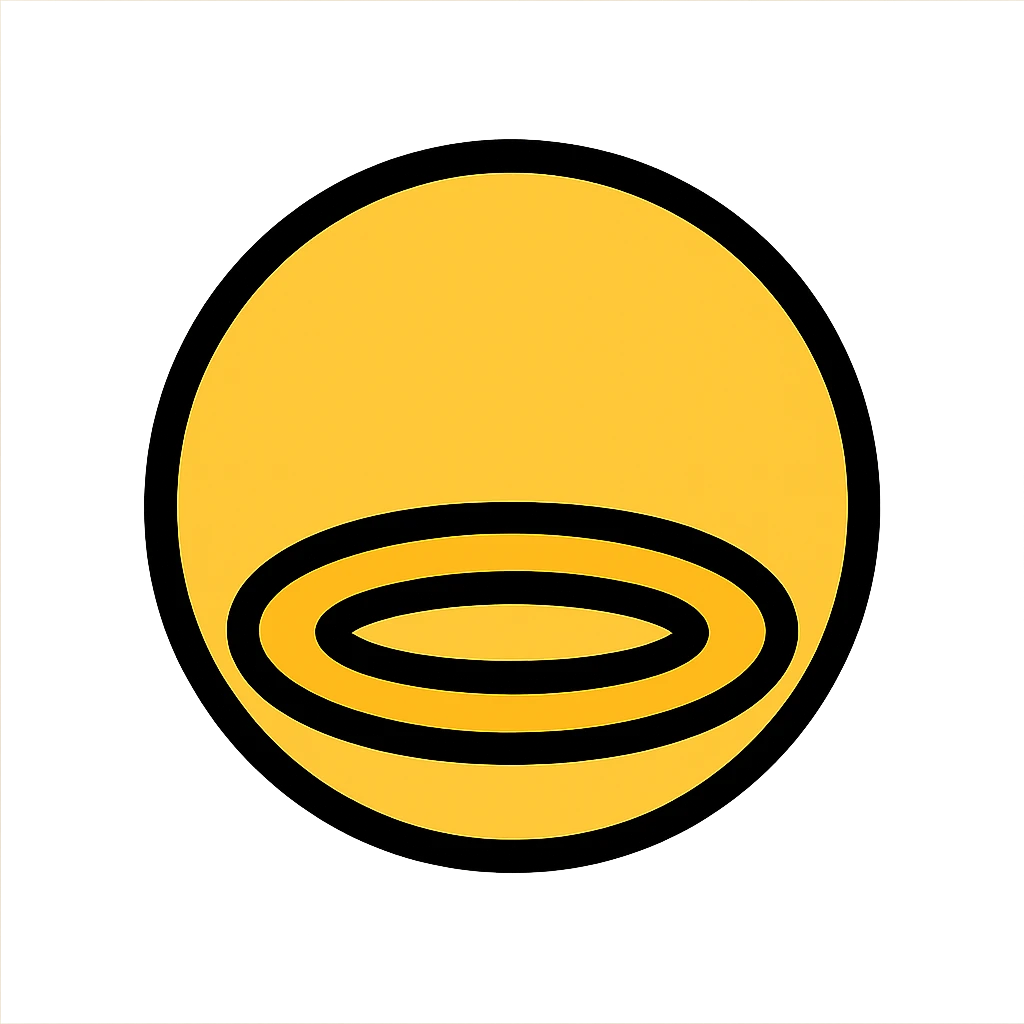 simple saint halo, golden luminous circle, clear and sharp icon style emoji