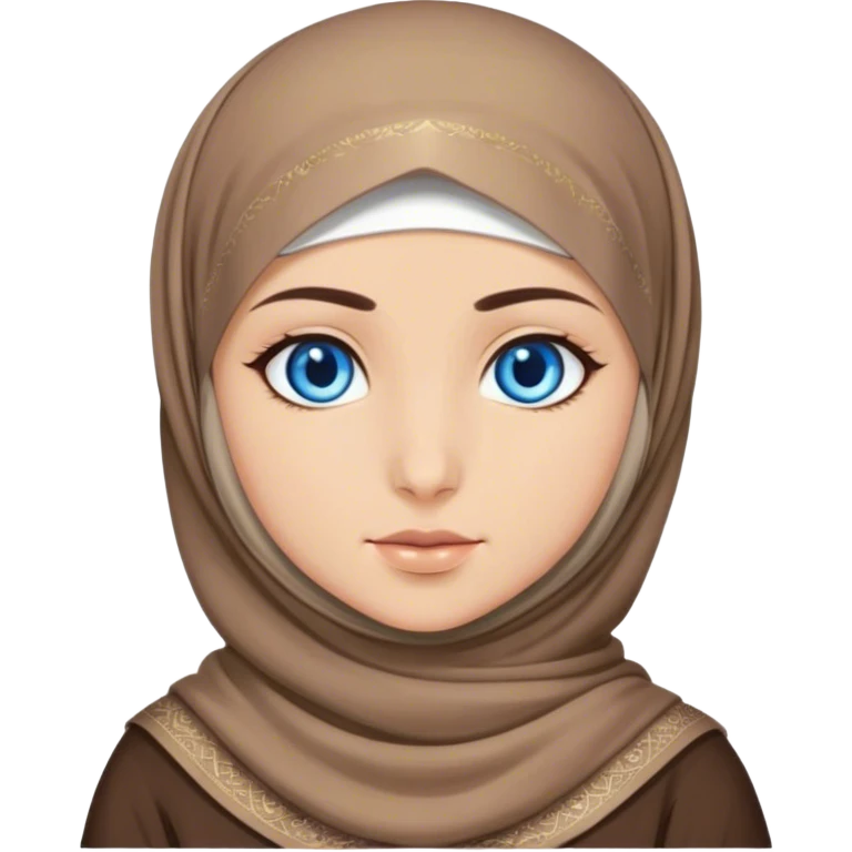 Turkish beautiful finish Konya girl blue eyes with hijab and brown stone dress emoji