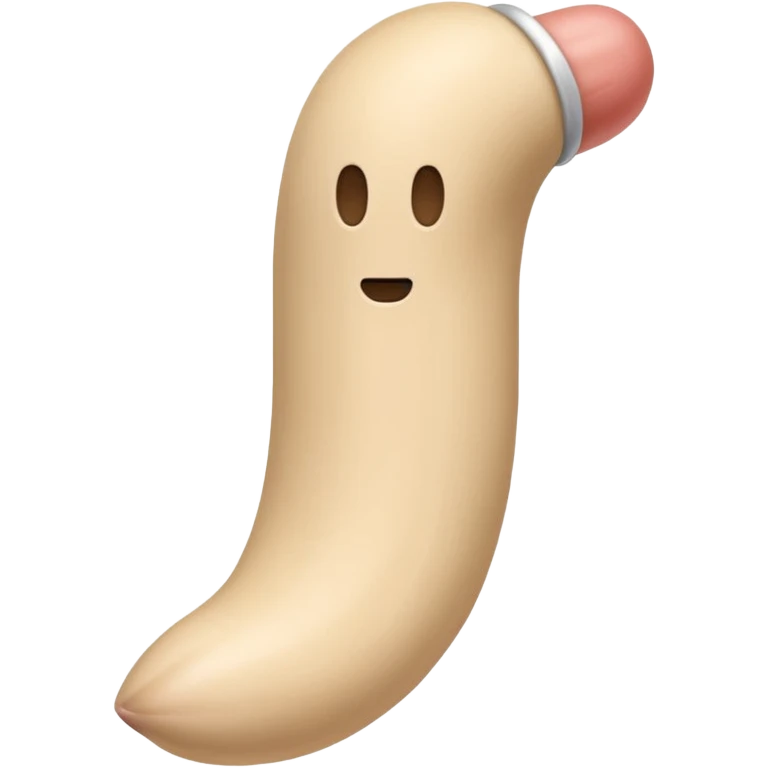beige skin color and pink cylindrical shaft penis, erect, phallus shape, no face, with glans tip at one end emoji