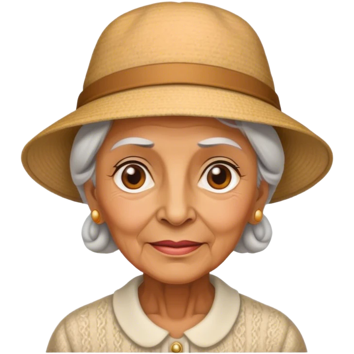 A grandmother wearing a hat emoji