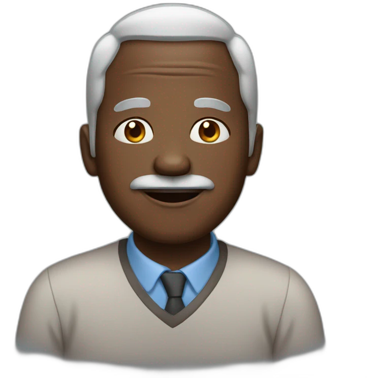 senior black man with heart eyes emoji