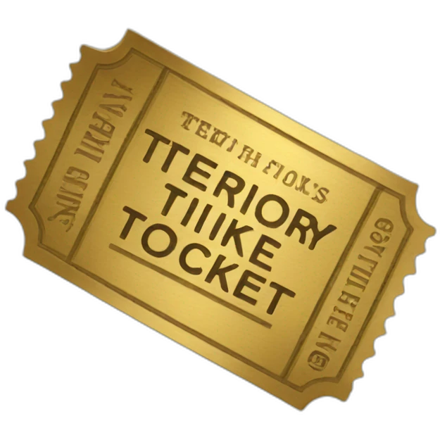 golden ticket that says territory emoji