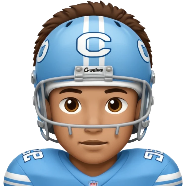 College football player in  Carolina Blue color  emoji