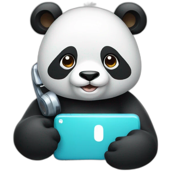 Panda with a phone emoji