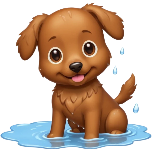 Make a cute brown dog i a pledd emoji