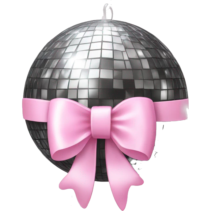 light pink bow on disco ball emoji