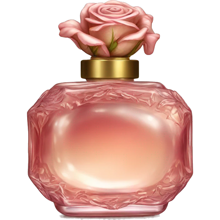 Rose magic sparkling old Antique oil perfume bottle with herbal and rose flowers emoji