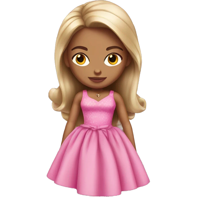 Bratz doll wearing a pink dress emoji