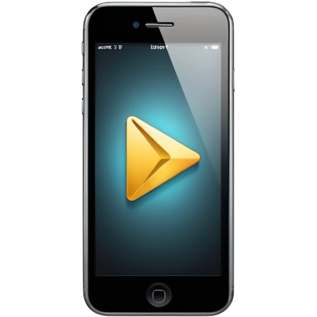 iphone with play button screen  emoji