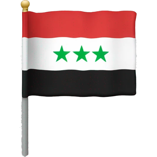 Independent Syria flag with 3 red stats in the middle emoji