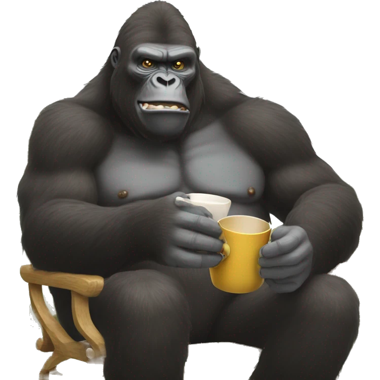 king kong drinking tea  emoji