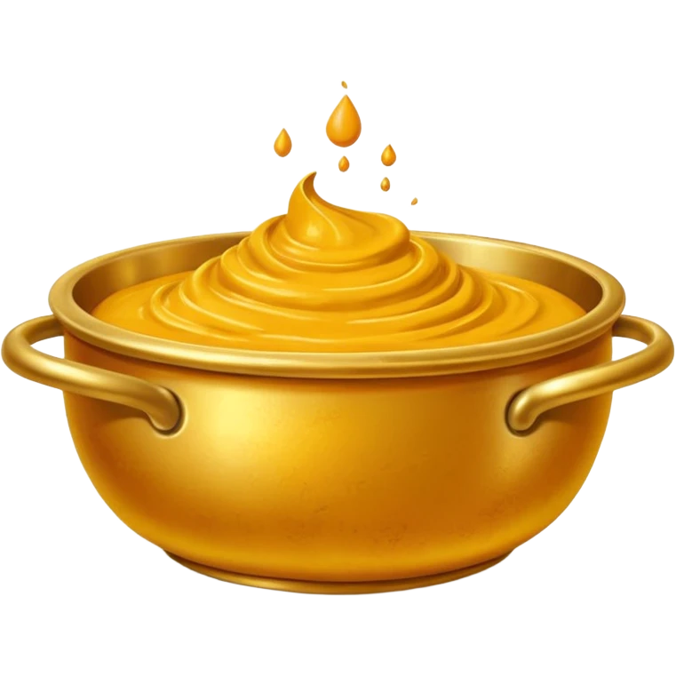 Thick Turmeric paste in a golden metal bowl emoji