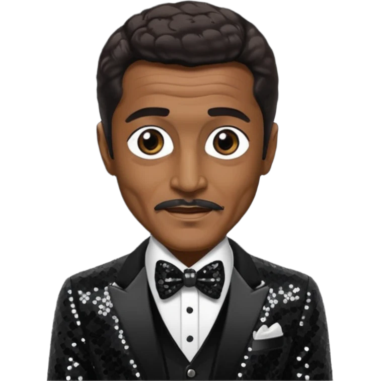 Sammy Davis Jr with dark brown hair, black sequin outfit emoji